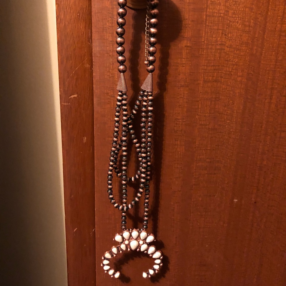 Layered white squash necklace